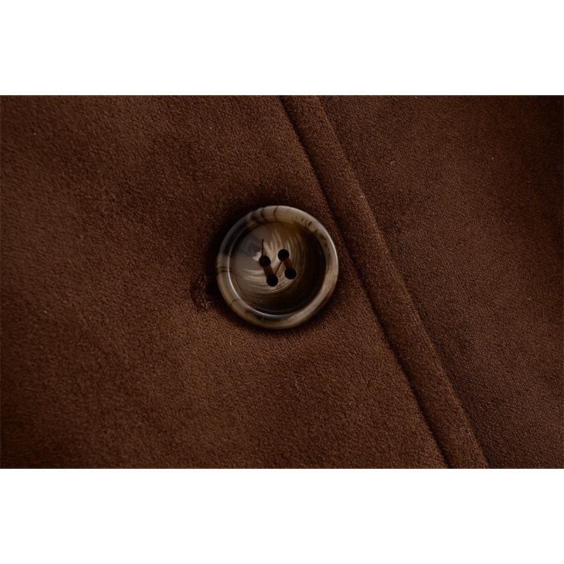 Women's Fashion Casual Solid Color Print Autumn Winter Long Sleeve POLO Neck Jackets Coats