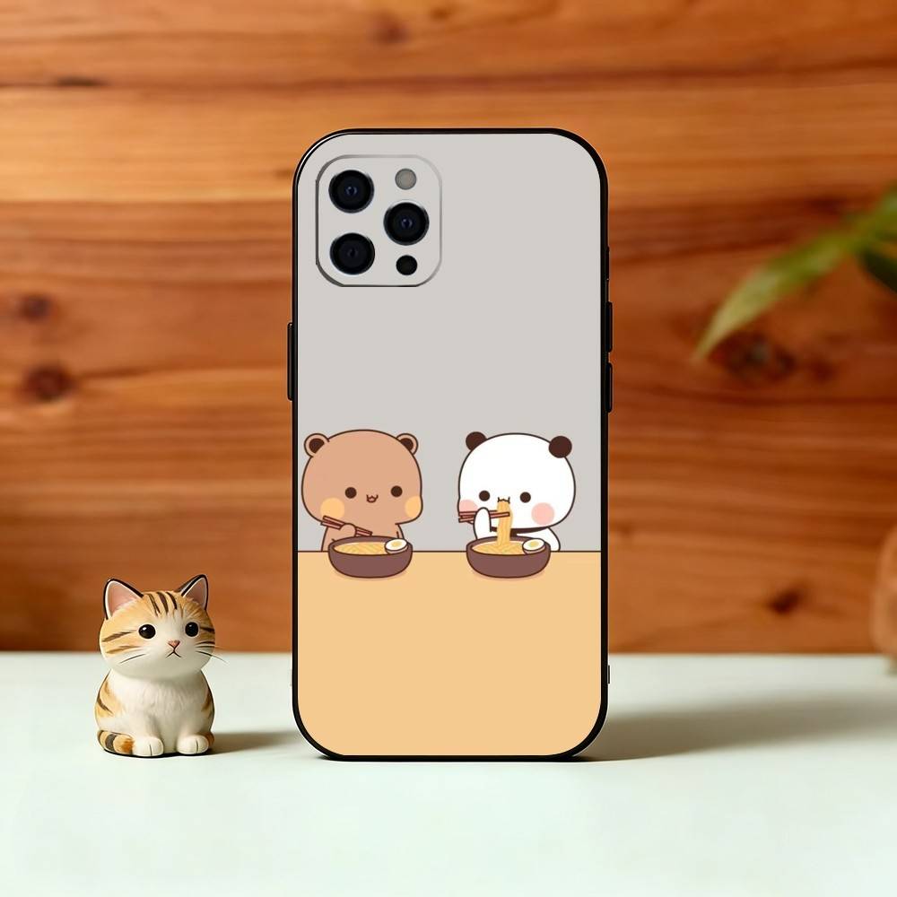 Sweet YiEr & BuBu Phone Case For iPhone 17,16,15,14,13,12,11 Plus,Pro Max,XS,Soft Silicone Black Cover