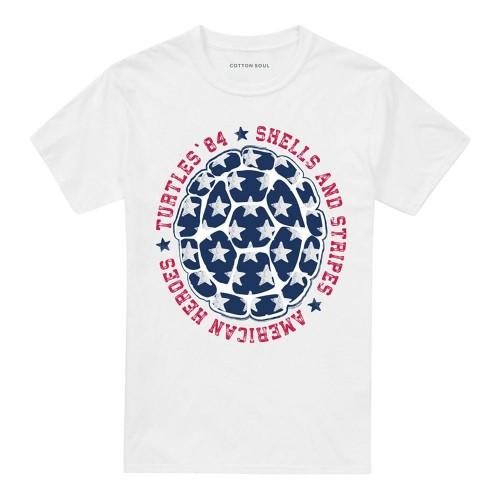 Teenage Mutant Ninja Turtles Unisex Adult Shells and Stripes 4th of July T-Shirt