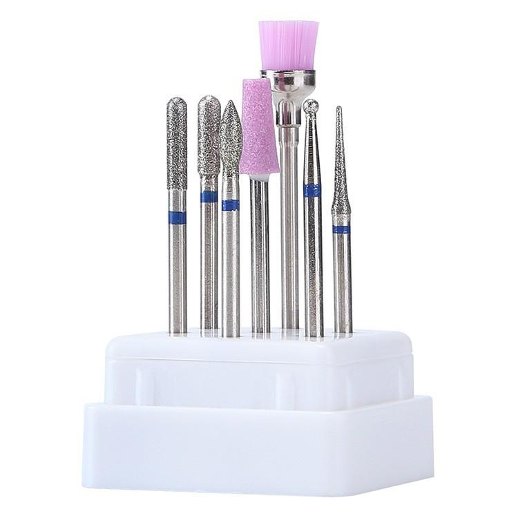 New Nail Art Ceramic Tungsten Steel Alloy Grinding Head Set 7-Piece Set, Special Grinding Head Brush Polishing Set For Grinding Machine