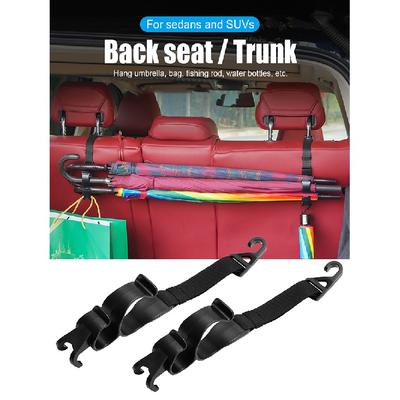 2pcs Car Back Seat Hook Multi-function Rear Seat Headrest Hanging Hook Umbrella Holder Seat Back Storage Interior