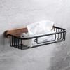 Black Walnut No-Drill Bathroom Tissue & Phone Holder