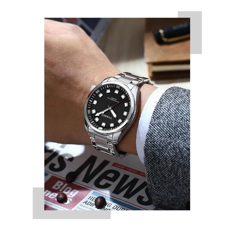 CURREN Watches Men Waterproof Luxury Big Face Mens Watch Stainless Steel Quartz Analog Dress Watches for Men Luminous Reloj Para Hombres