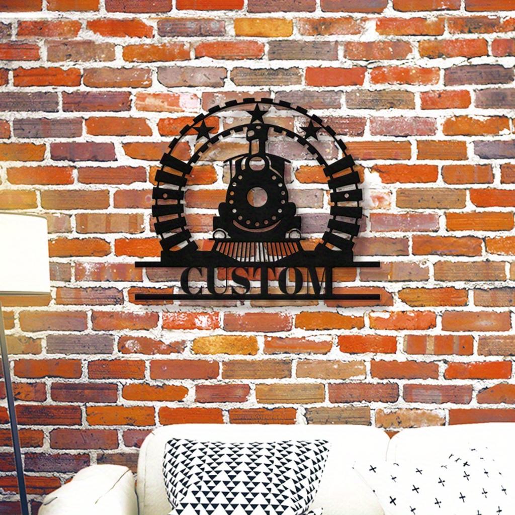 Custom Vintage Train Metal Wall Art Sign Durable Kids Room Decor
