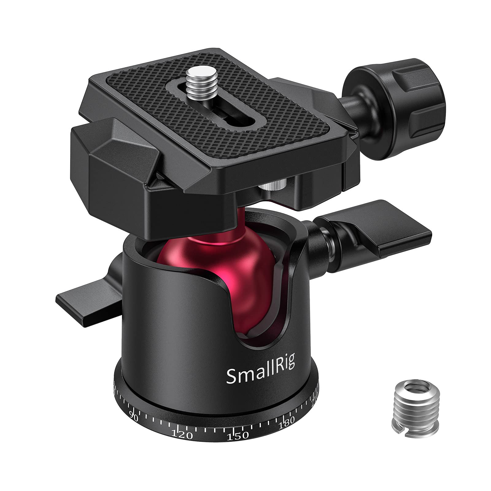 

SmallRig Rotating Aluminum Ball Head with Plate and to Thread Adapter BUT2665 360° Arca-Swiss 3/8 1/4 -