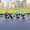 4pcs/set Panda Design Car Ornaments Car Center Console Ornaments Office Desk Ornaments Small Car Interior Decoration