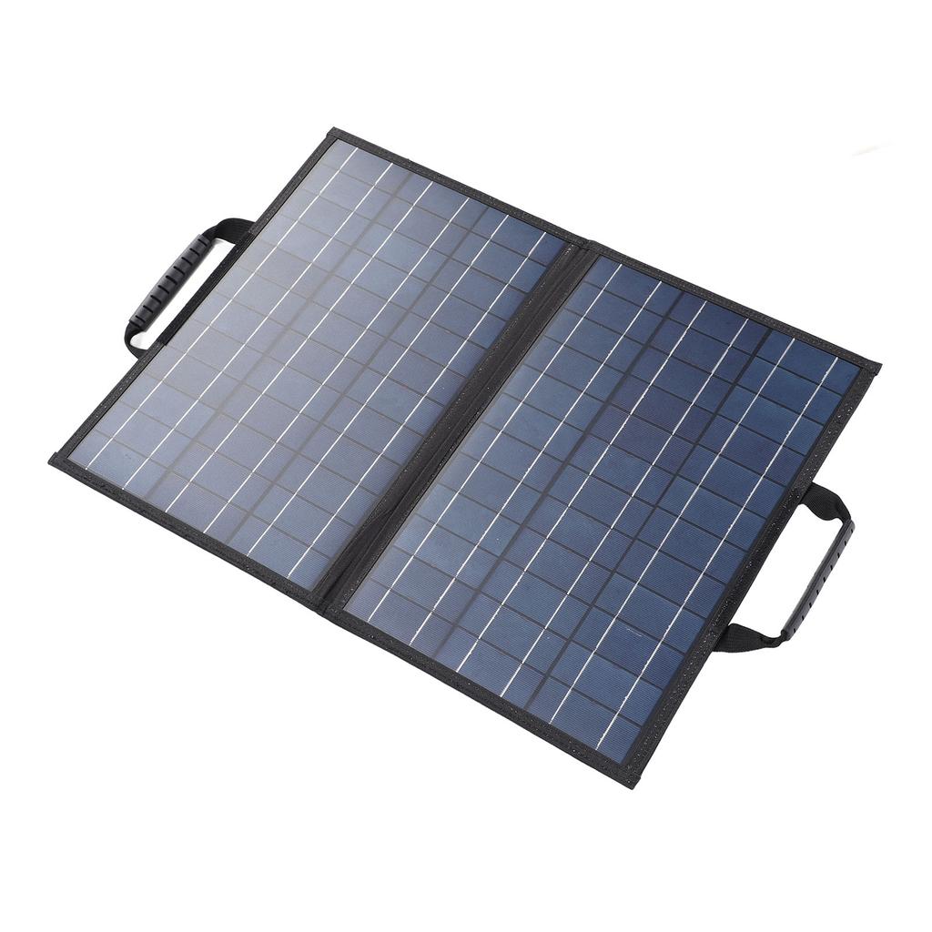 Solar Panel Kit with Angle Adjust Meter Polycrystalline Silicon 80W Foldable 2 USB 1 Type C 1 DC