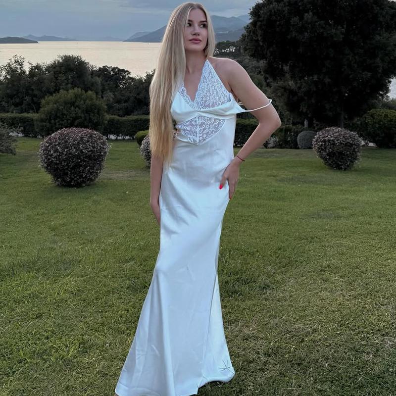 Sexy Lace Party Dress Women Satin Backless Maxi Dress Black Sleveless Long Dress Office Lady Beach Dresses Vestidos