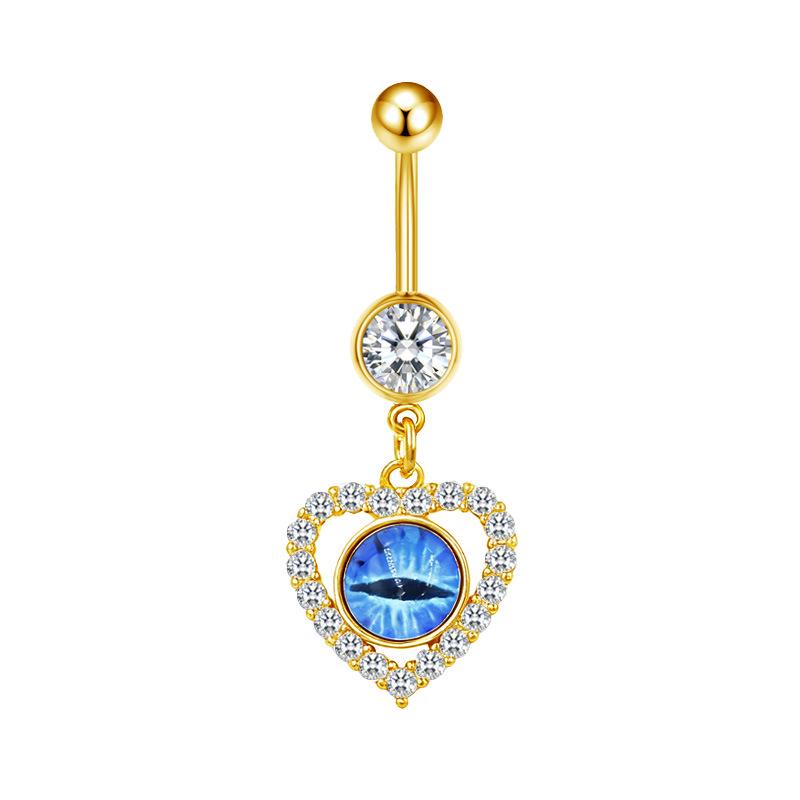 Heart-Shaped Animal Style Navel Ring - Trendy European & American Fashion Jewelry