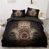 3D Black Bedding Set Pillowcase King Queen Full Single 200x200 Bed Linen Gold Design 3D Printed Duvet Cover Set for Teens Women