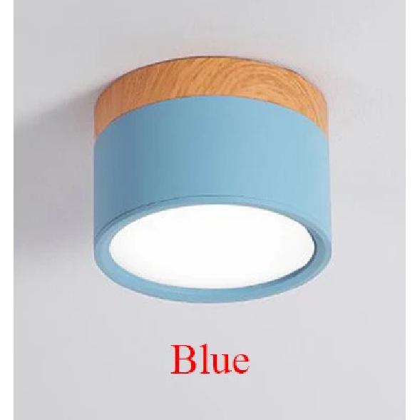 Dimmable LED Downlight 7W 10W 12W 15W 18W Surface Mounted Macaroon Ceiling Nordic Wood Grain Spotlight Lobby Living Room Bedroom