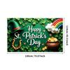 St Patricks Day Backdrop Banner Leprechaun Hat Shamrock Party Background Celebration Photography Props Event Supplies Decoration
