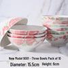 Retro Ceramic Porcelain Microwave-Safe Bowl Set - Chinese Style Tableware