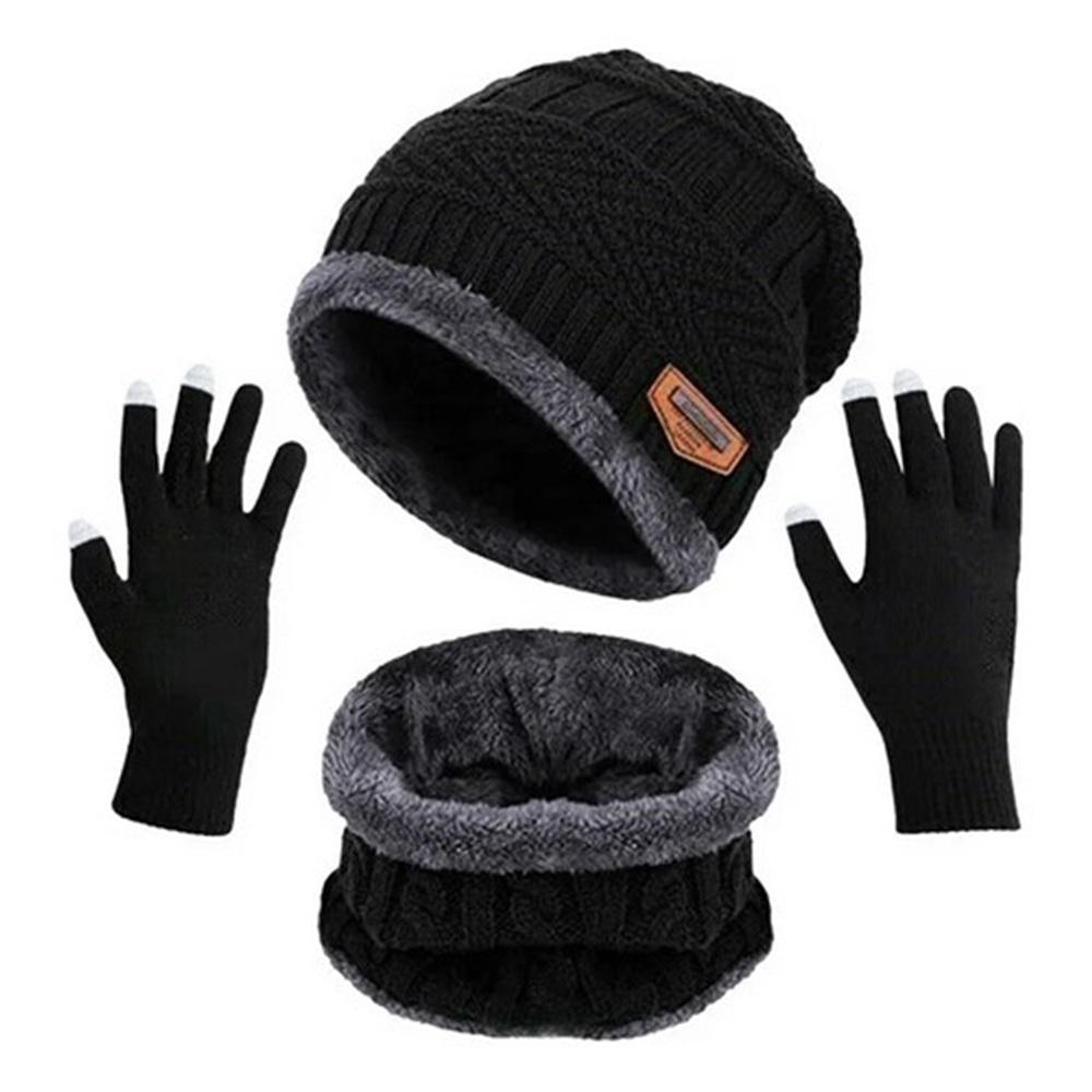 Men's Women's Winter Beanie Scarf Set Warm Knit Hat Thick