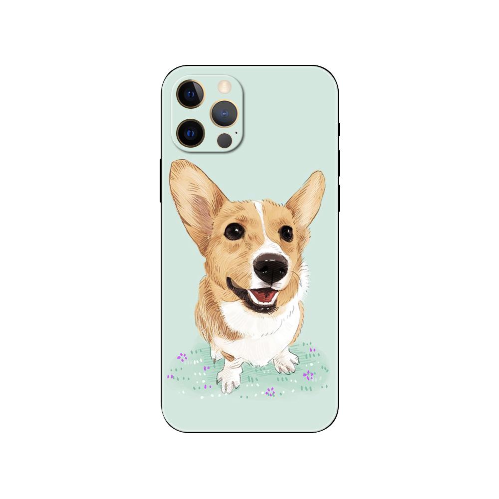 

Чехол для телефона с изображением собаки корги и милым животным из мультфильма для iPhone 5 2020se 6 6s 7 8 plus x 10 XR XS 11 12 13 mini pro MAX, черная задняя крышка из ТПУ iphone XR