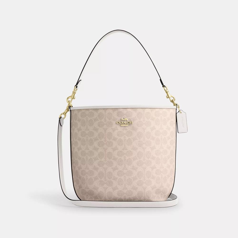 

Coach City Large Bucket Bag In Signature Canvas Gold Sand Chalk One Size