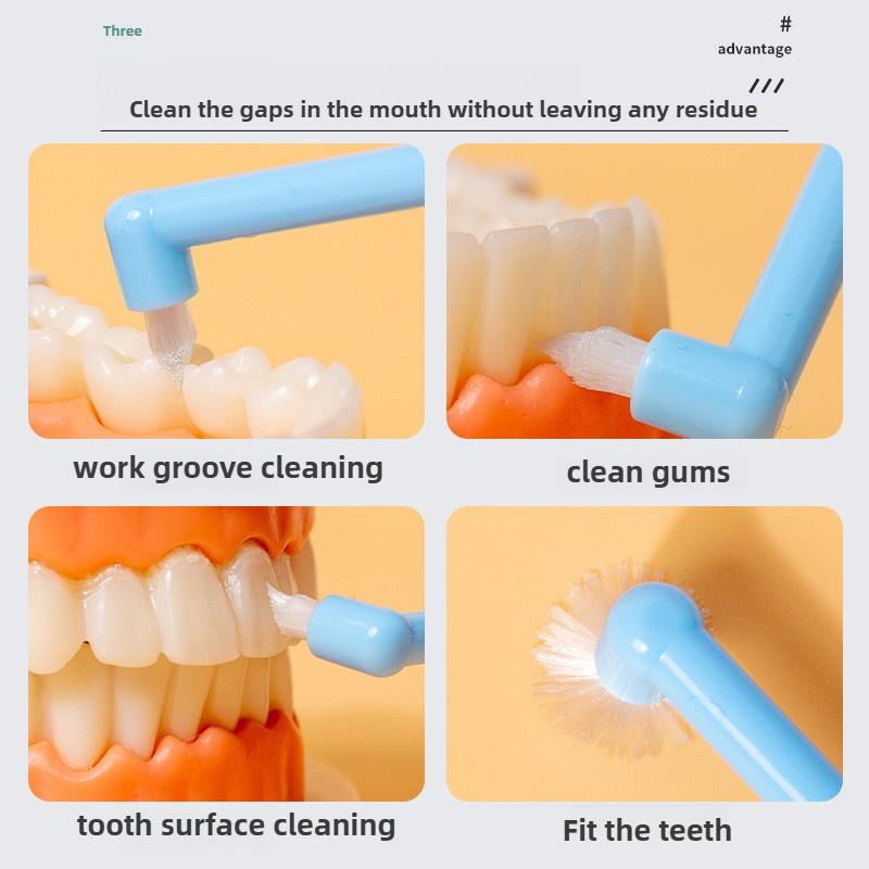 A Set of Two Soft-Bristled Toothbrushes for Cleaning Between Teeth.