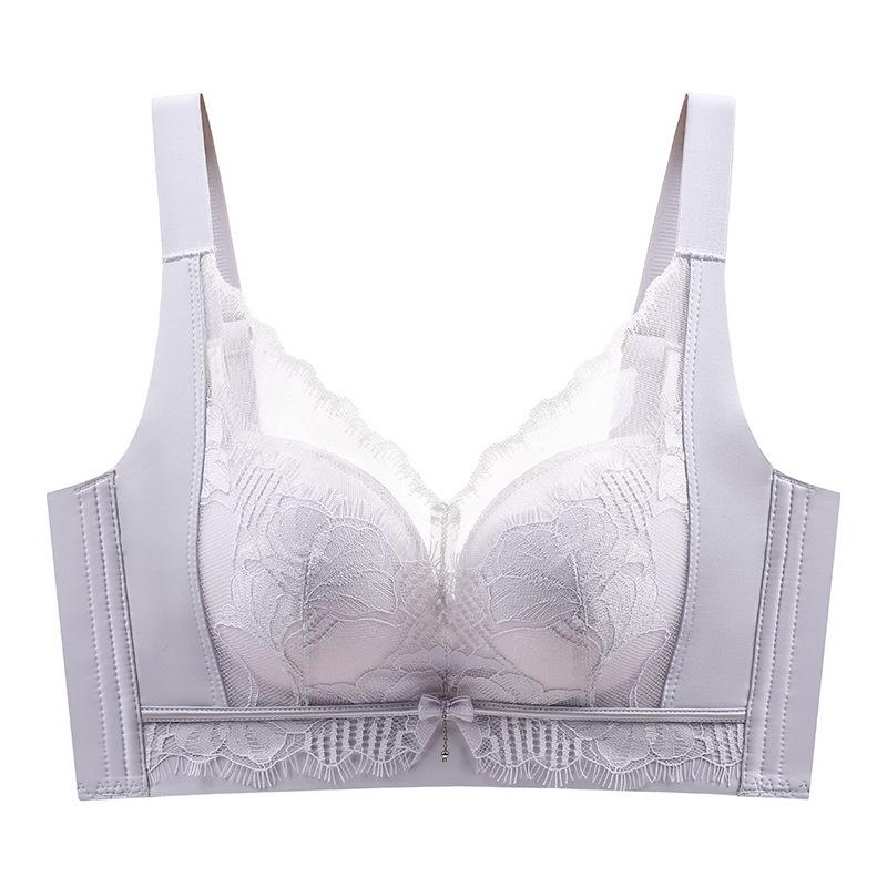 

Adjustable Bra Women s Gathering Bra Sexy Lace Comfortable and Breathable Top Support Bra Push Up Bra 40/90B фиолетовый