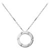 Kajia CNC925 Silver Starry Double Ring Necklace with Inlaid Diamonds