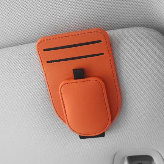 Magnetic Car Glasses Clip, Sunglass Holder for Sun Visor, Driving Sunglasses Clip with Card Holder for Car Interior Accessories