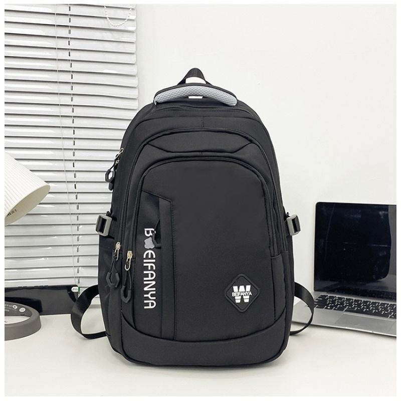 Nylon Backpack Casual And Versatile Stylish Letter-Print Student Schoolbag Large Capacity Lightweight And Durable Double-Shoulder Bag