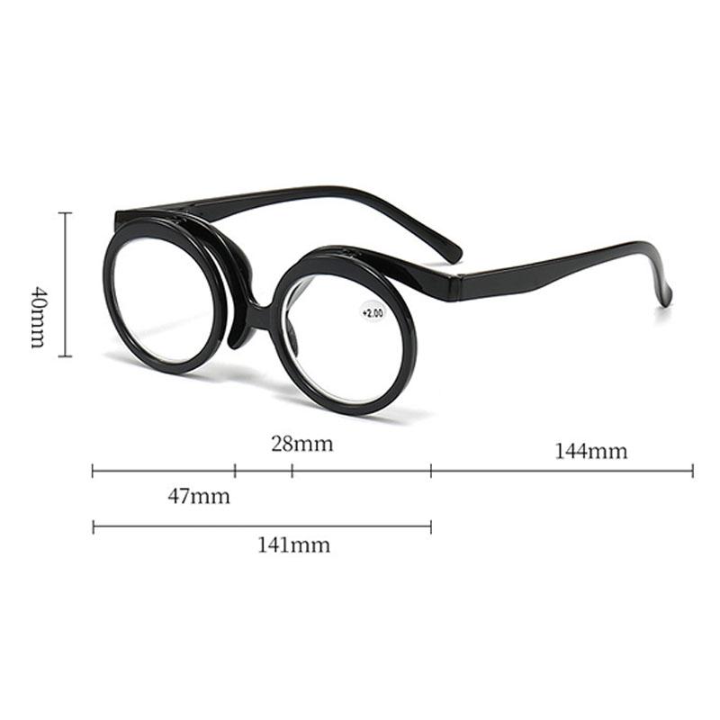 Praktické jednodílné sklopné kosmetické zrcátko pro seniory, nový vícebarevný rám, sklopné nahoru a dolů kosmetické brýle