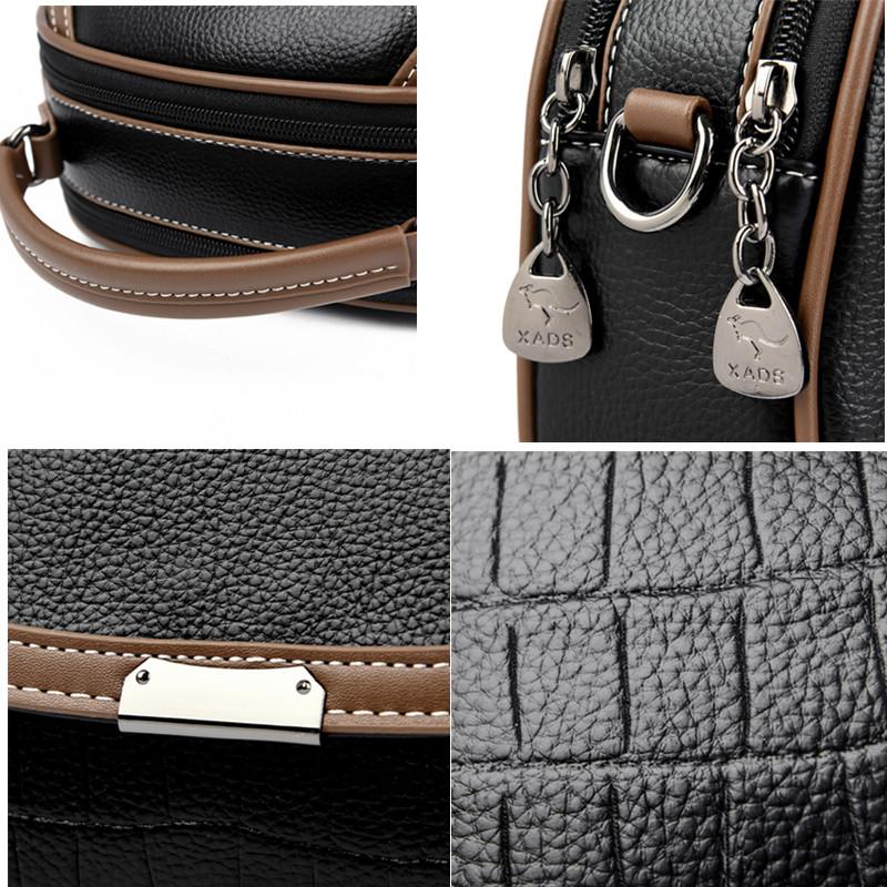 Luxury Design Double Zipper Handbags High Quality PU Leather Crossbody Shoulder Bags For Women Ladies Solid Color Messenger Bags