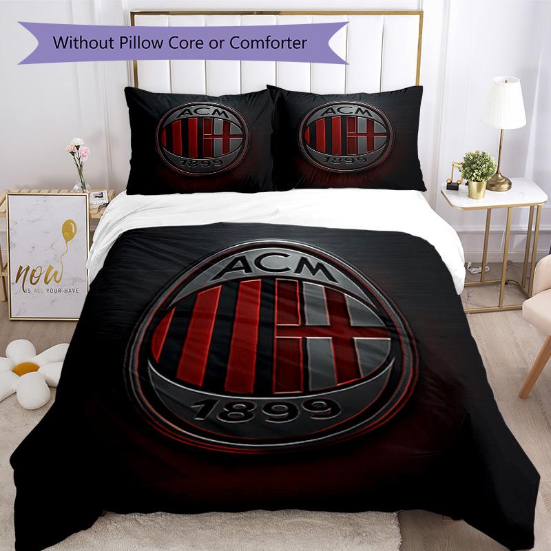 Ac Milan Bedding Set Breathable Duvet Cover With Pillowcases Home Decoration Birthday Gift