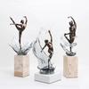 Resin Handicraft Dance Girl Ballet Dancer Abstract Figure Sculpture Clear Water Wave Water Dance Home Decoration Accessories