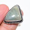 Aquamarine Gemstone Handmade 925 Sterling Silver Jewelry Ring Size 9 KJ-527