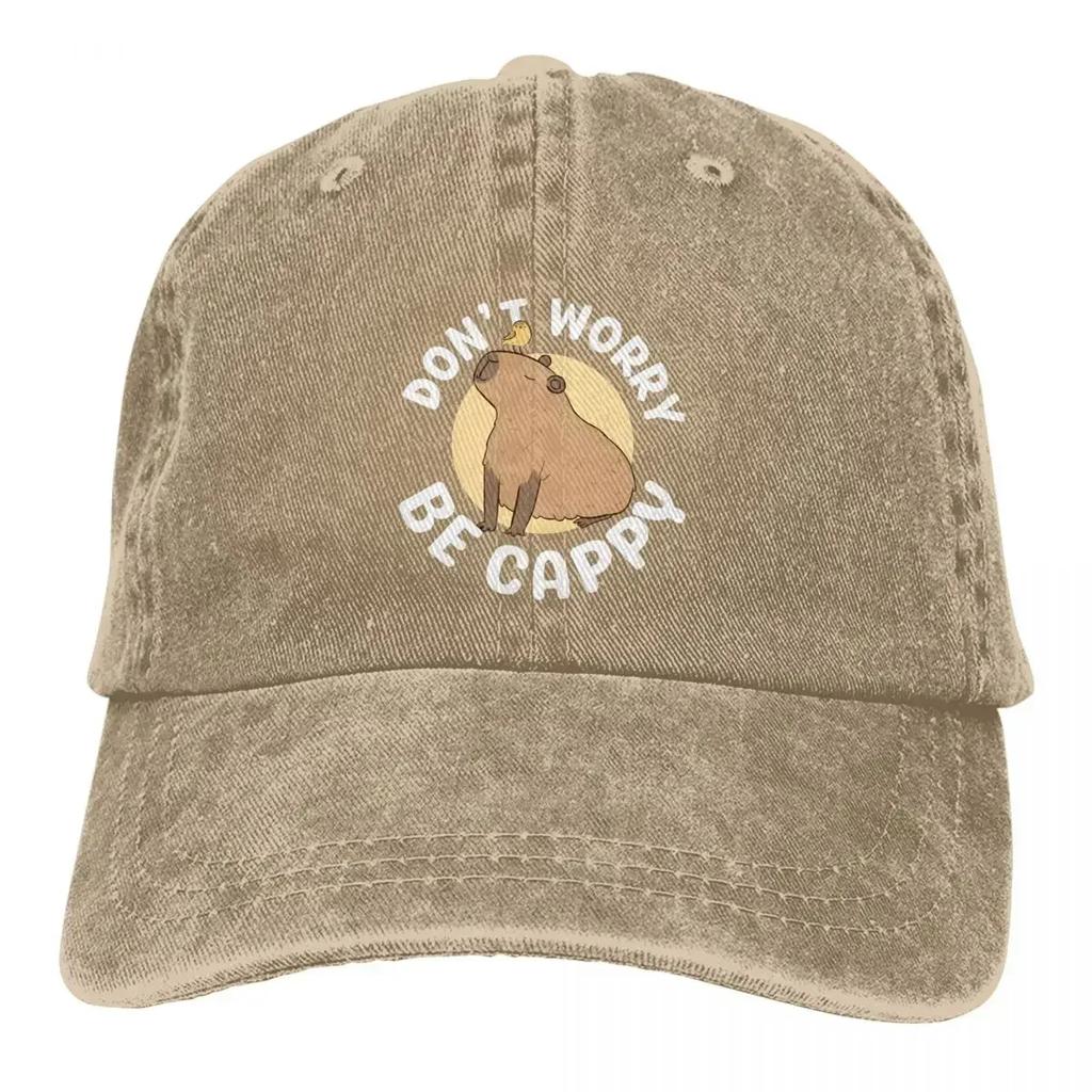 Capybara Multicolor Hat Peaked Women's Cap Don't Worry Be Cappy Personalized Visor Protection Hats