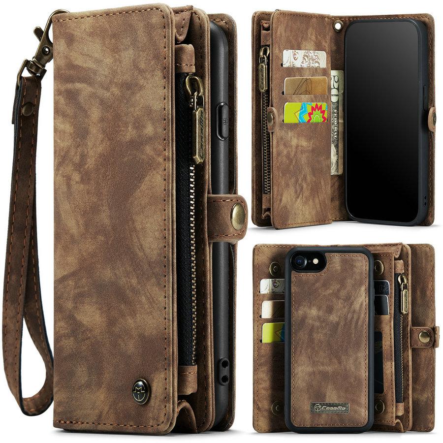 New PU Leather Phone Case Multifunctional Card Slot Wallet Cover Shockproof Protective Case for iPhone 16 17 Samsung Galaxy S24