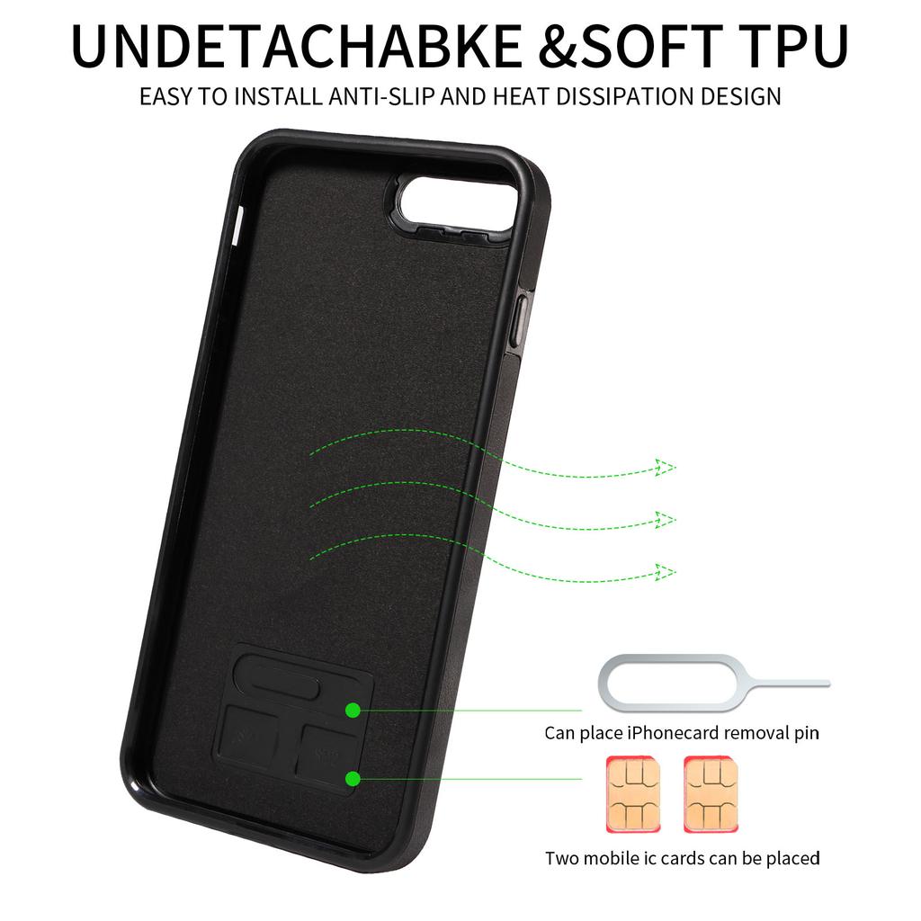 Ring Bracket Card Holder Slots Cover Phone Case for iPhone 7,iPhone 8,iPhone 7 Plus,iPhone 8 Plus,iPhone SE 2020,iPhone SE 2022