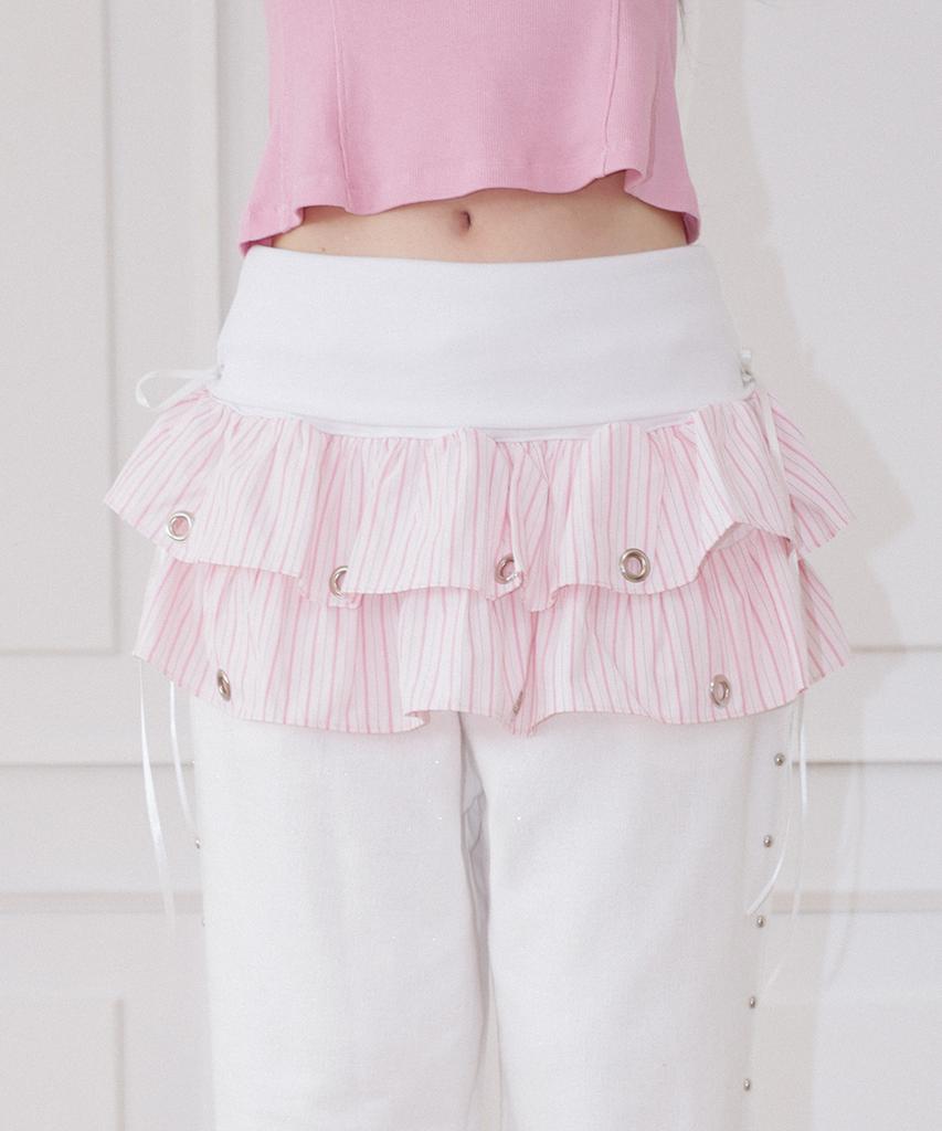 Chelikwili Soft Punk Eyelet Skirt - Pink