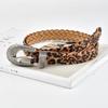 European and American Style New Alloy Pin Buckle for Women Leopard Print Belt Hand-woven Hole-free Versatile Decorative Belt for Women