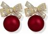 S925 Silbernadel Rote Perle Diamant Ohrringe - Nischendesign, Luxuriöser Weihnachts-Stil, Europäische & Amerikanische Mode.