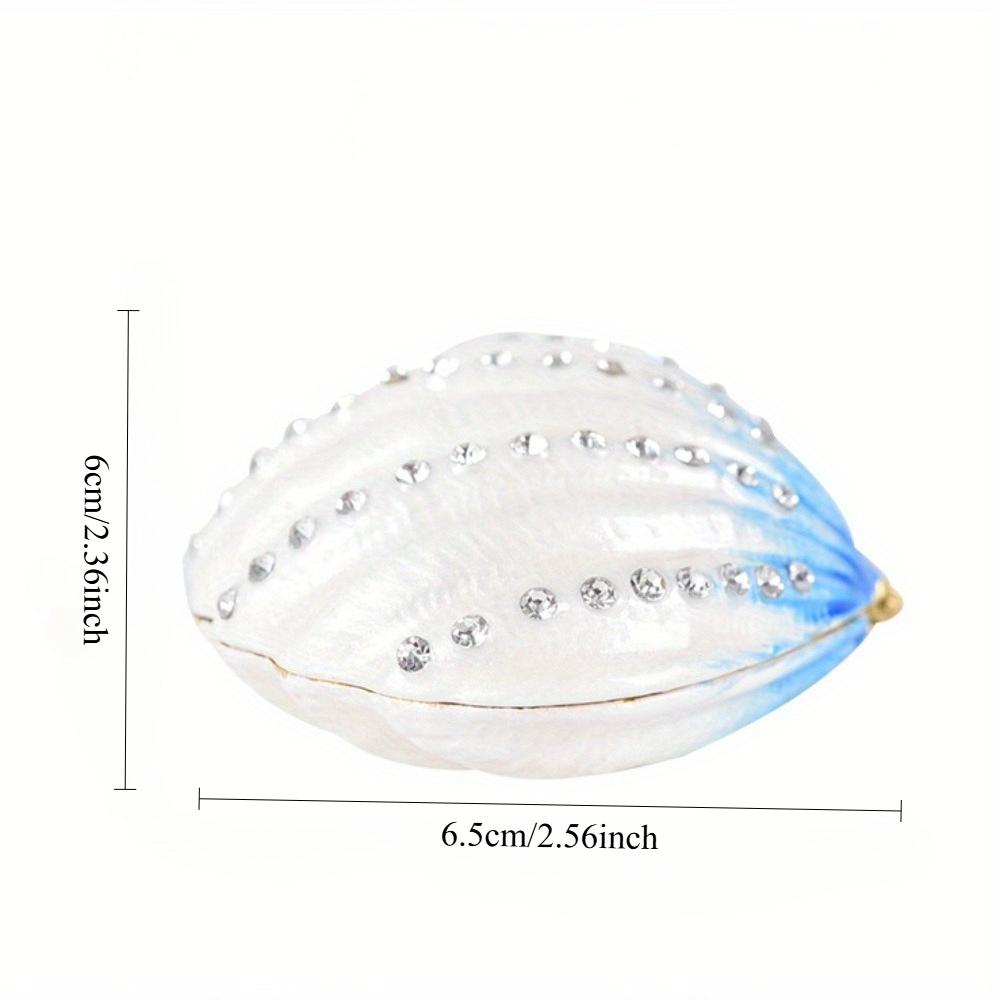 Crystal Shell Metal Craft Jewelry Box, 1PC Trinket Box Necklace Earring Bead Box Small Wedding Decor Party Favor Gift