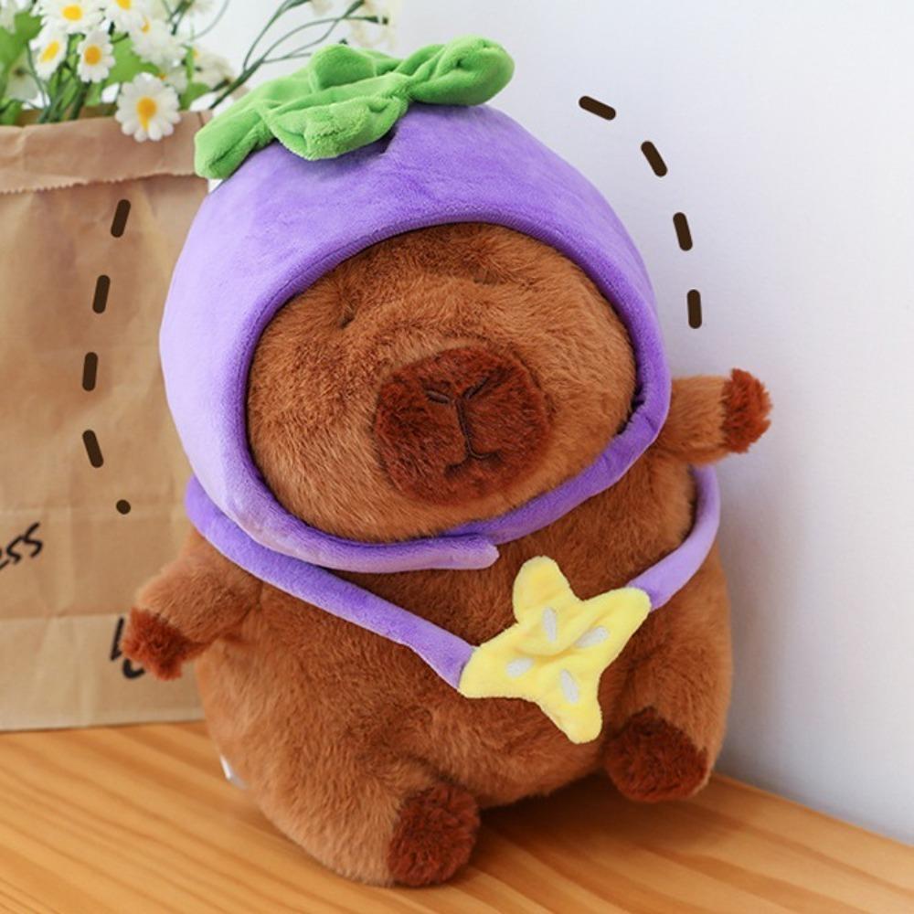 Simulation Capybara Plush Toy Cartoon Capibara Fluffty Doll Kawaii Capybara Plush  Christmas Toy