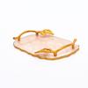 Luxury Marble Finish Leaf Handle Serving Tray – Gold Accents