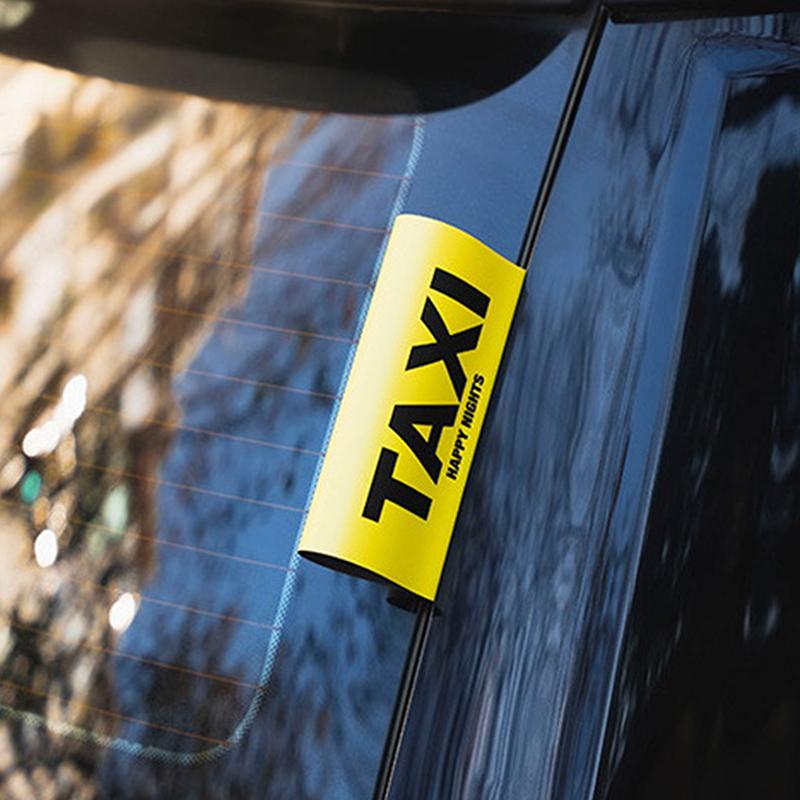 Vinyl Fake Taxi Tag Samolepka na auto Žlutá Exteriér Auto Decal Charm Kolo Motocykl Tuning Okno Čelní sklo Dekorace vozidla