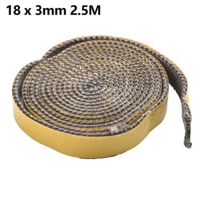 Sealing Strip Stove Rope Black Chimney Door Seals Fiberglass Fireplace Temperature Resistance 18mmx3mm 2.5m Length