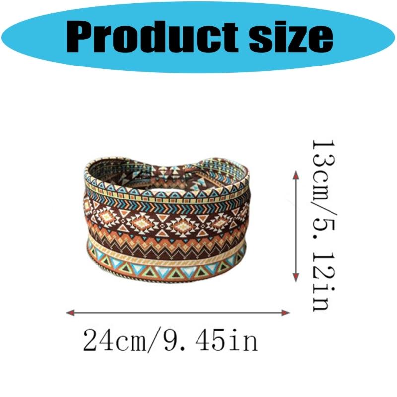 Stretchy Bohemian Pattern Hairband Sweat Resistant Workout Headbands For Gym Outdoor Travel Activity Sport Accessory