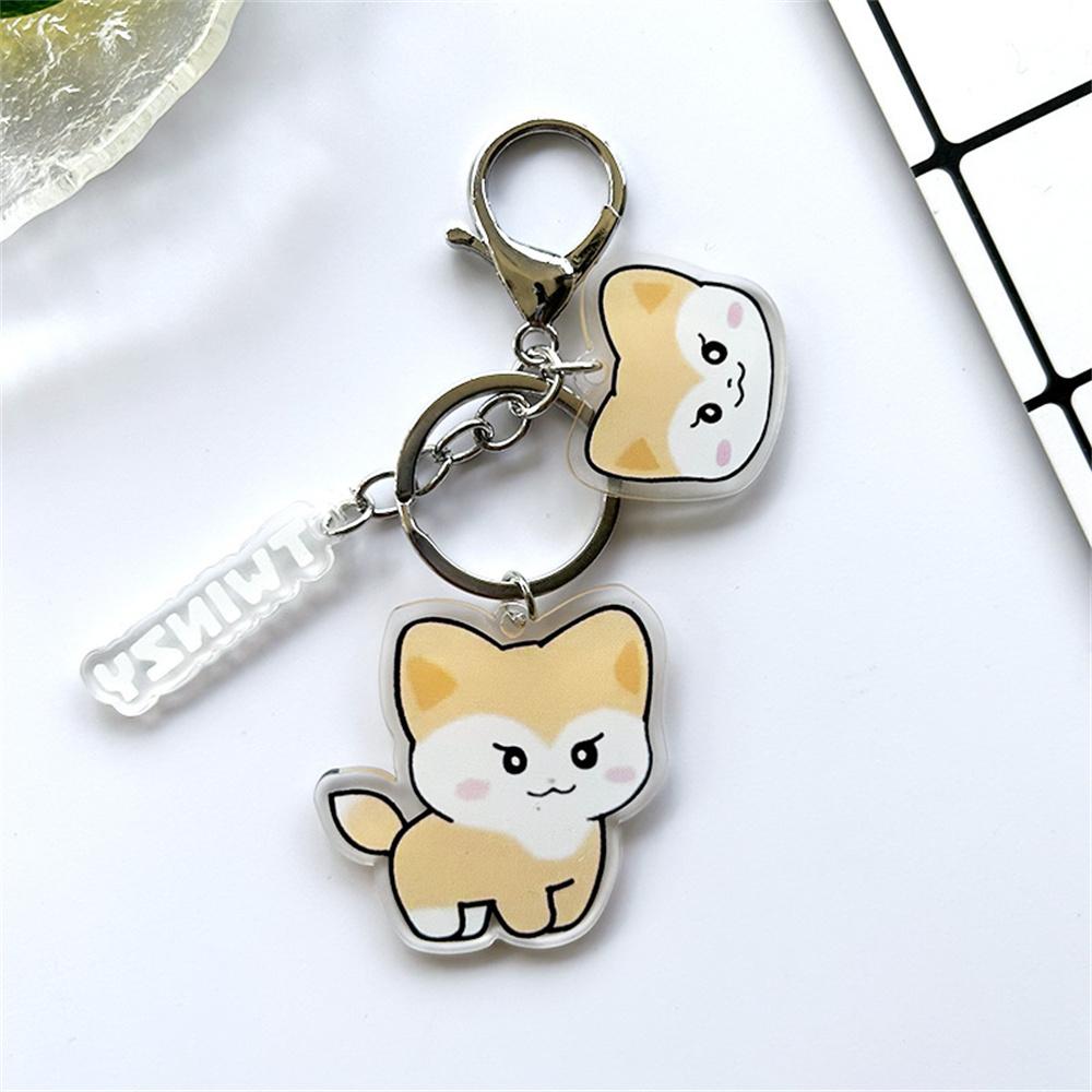 3PCS KPOP ITZY Acrylic Double-sided Keychain Twinzy Cartoon Keyring Yeji Lia Ryujin BORN TO BE World Concert Fans Collection