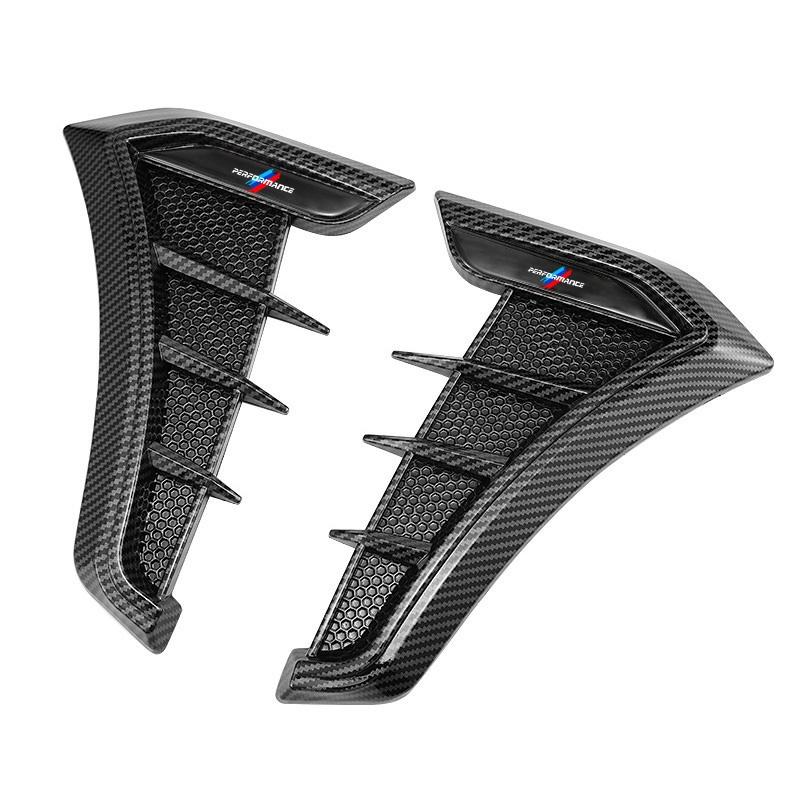 AAACA1 2PCS Car Carbon Black Body Fender Side Trunk Stickers For BMW Performance F30 F10 E90 F20 E46 E60 E70 E39 E36 E87 X7 E92 E91