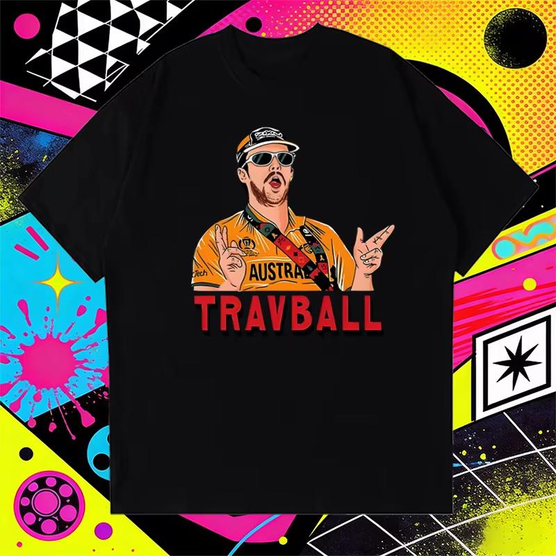 

High Quality TravBall Travis Head print Oversized short sleeve Tshirts Men Women Cricketer Graphics pure Cotton Tops Unisex S