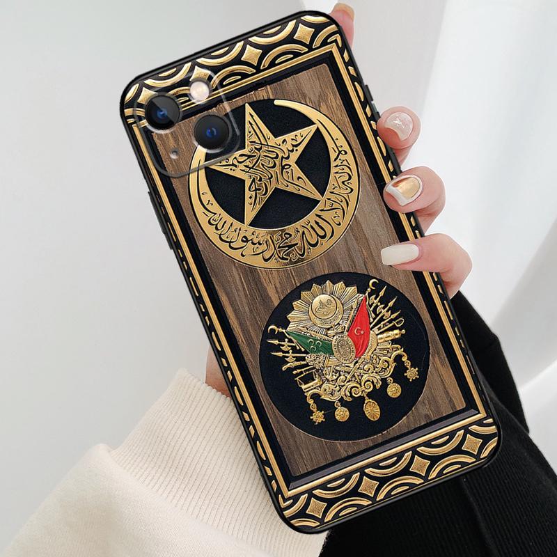 Ottoman Empire Coat Of Arms Phone Case For iPhone 11 12 13 14 15 16 Pro Max Mini X XR XS Max Plus Cover Funda