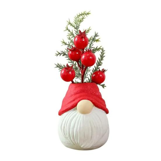 Decorative Christmas Character Sculpture Santa Claus Gnome Bear Design Tabletop Sculpture Christmas Party Decor