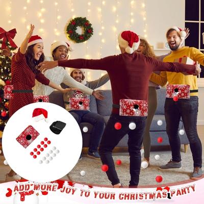 Multiplayer Group Game for Christmas Parties Hip Shaking Fun Activity Exercise Coordination Portable Design Includes Belt 10 Red and 10 White Globes