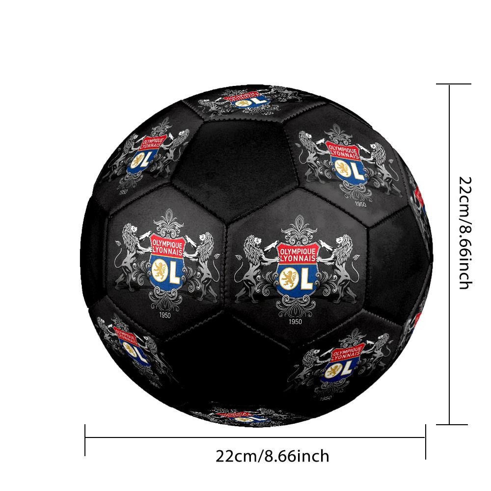 1PZ Pallone da calcio Olympique Lyonnais taglia 5 Pallone da calcio indoor Praha Colorato Per tutte le età Cucito a macchina PVC Pronto per la competizione Resistente Ad alto rimbalzo