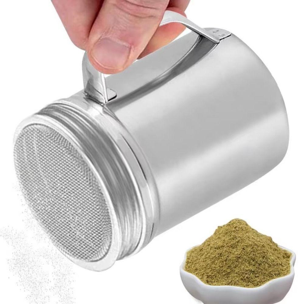With Handle Powdered Sugar Shake Duster Stainless Steel Cinnamon Shake Sifter Flour Sifter Soda